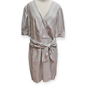 Finley Bohemian Stripe Linen Blend Wrap‎ Dress